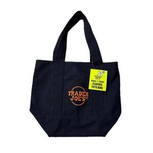 Trader Joe’s Reusable Trick-or-Treat Edition Mini  Canvas Tote Bag (Black)